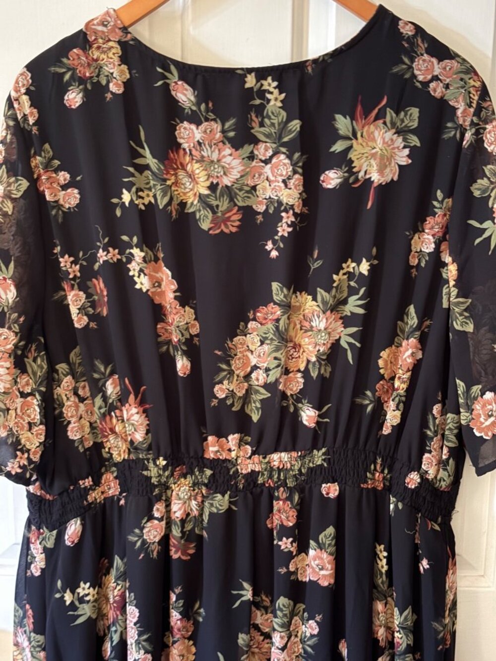 American Rag Floral Midi Dress Size 2X Multi-colored Bohemian Short Sleeve - Picture 10 of 12